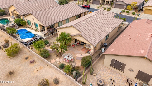 drone / aerial view with a residential view