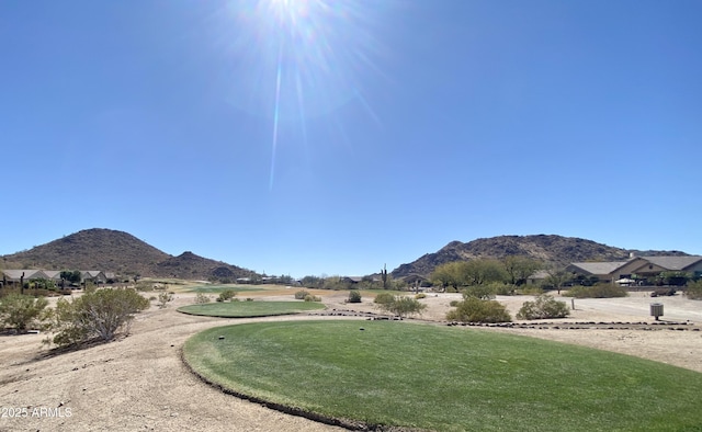 view of community featuring a mountain view