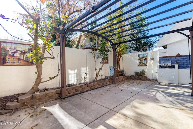 view of patio with a pergola