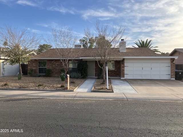 single story home with a garage