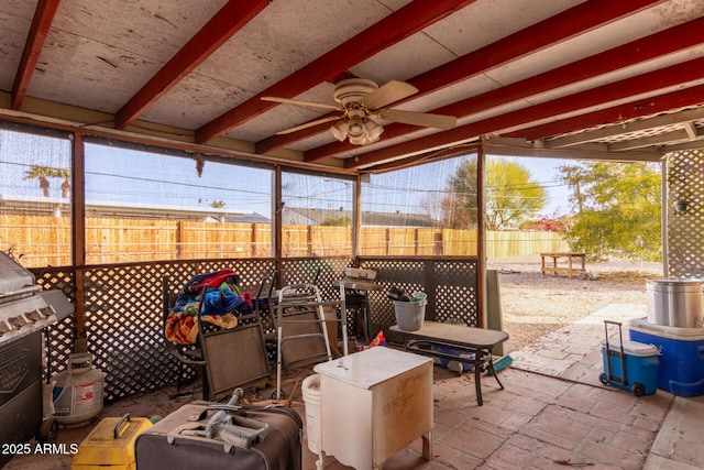 view of patio / terrace with ceiling fan