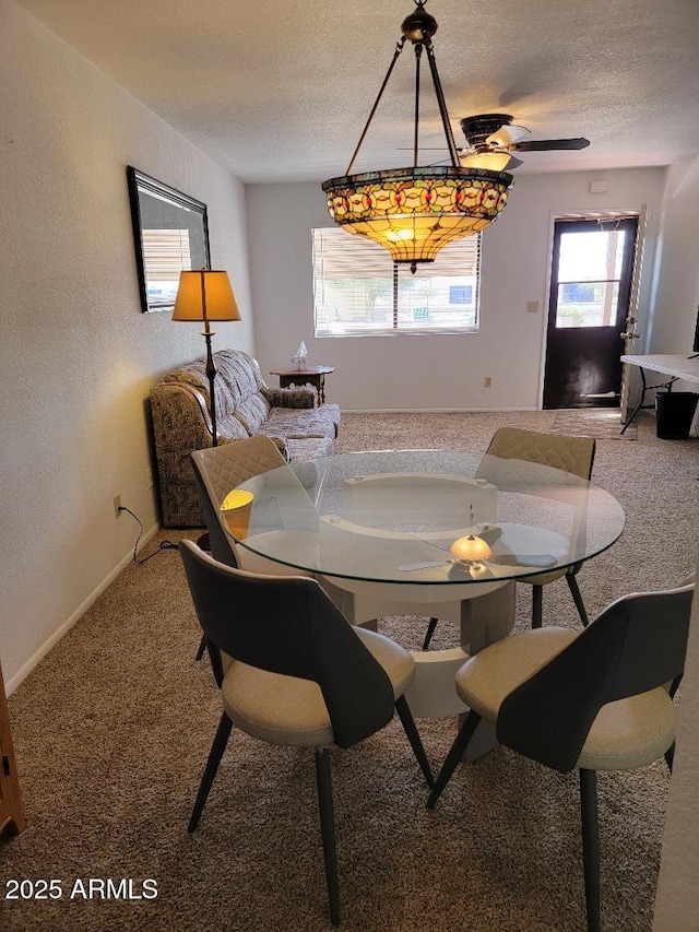 311 E Lancaster Ct, Florence, AZ 85132 - carpeted dining space with a textured ceiling, baseboards, and a textured wall