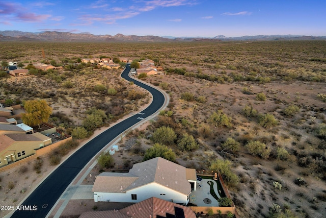 bird's eye view featuring a mountain view