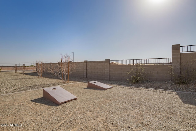 view of yard featuring fence