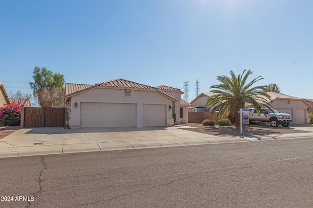 view of front of property featuring a garage