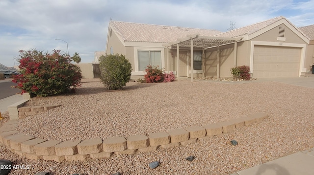 ranch-style home with a garage