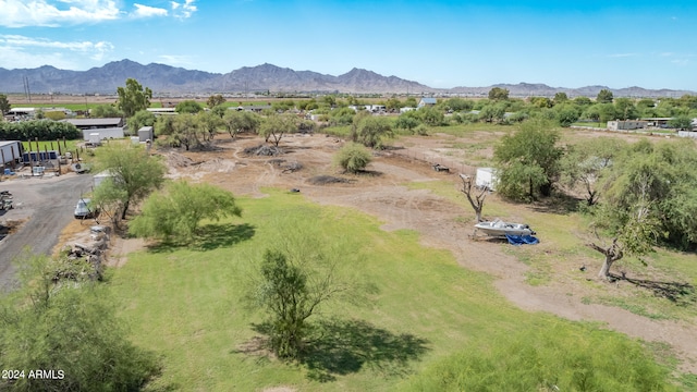 birds eye view of property with a rural view and a mountain view