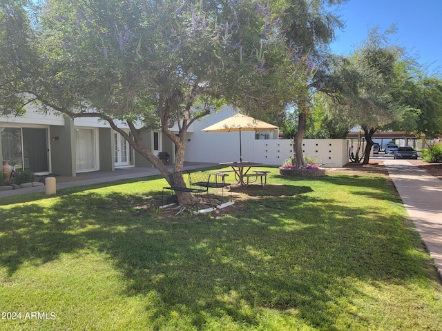 view of yard with a patio