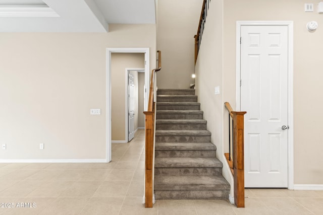 3072 E Appaloosa Rd, Gilbert, AZ 85296 - staircase featuring tile patterned flooring and baseboards