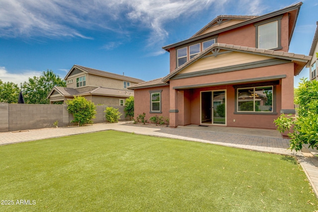 3072 E Appaloosa Rd, Gilbert, AZ 85296 - back of property with stucco siding, a patio, and fence