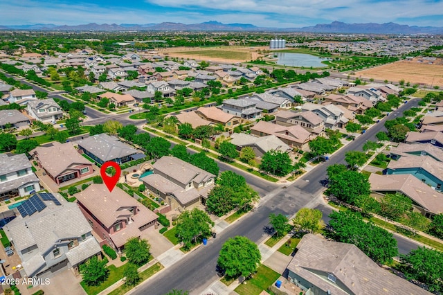 3072 E Appaloosa Rd, Gilbert, AZ 85296 - birds eye view of property with a residential view and a water and mountain view