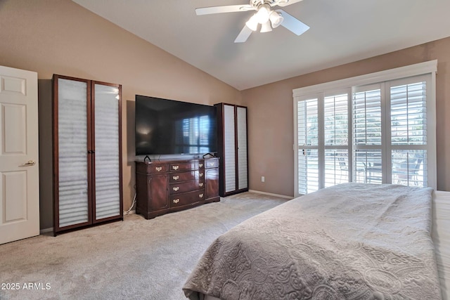 2984 N 152nd Dr, Goodyear, AZ 85395 - bedroom featuring vaulted ceiling, carpet floors, and ceiling fan
