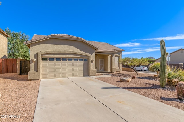 view of front of house with a garage