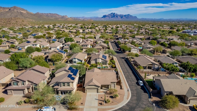 aerial view with a mountain view