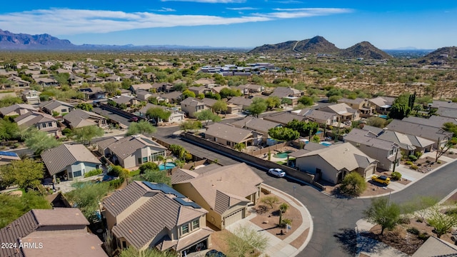 aerial view with a mountain view