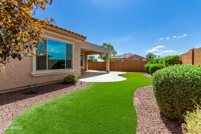 view of yard featuring a patio area