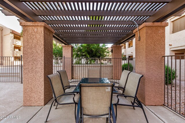 view of patio / terrace featuring a pergola
