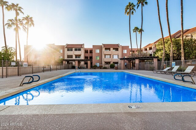 view of pool featuring a patio area