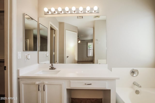 3750 S Conestoga Rd, Apache Junction, AZ 85119 - full bathroom with a bath, vanity, and a ceiling fan