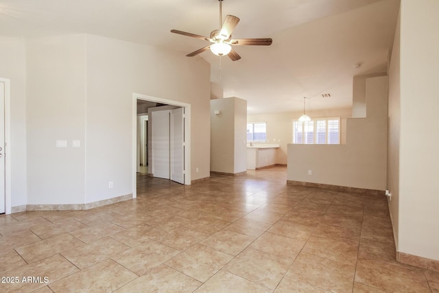 3750 S Conestoga Rd, Apache Junction, AZ 85119 - unfurnished room with a ceiling fan and vaulted ceiling