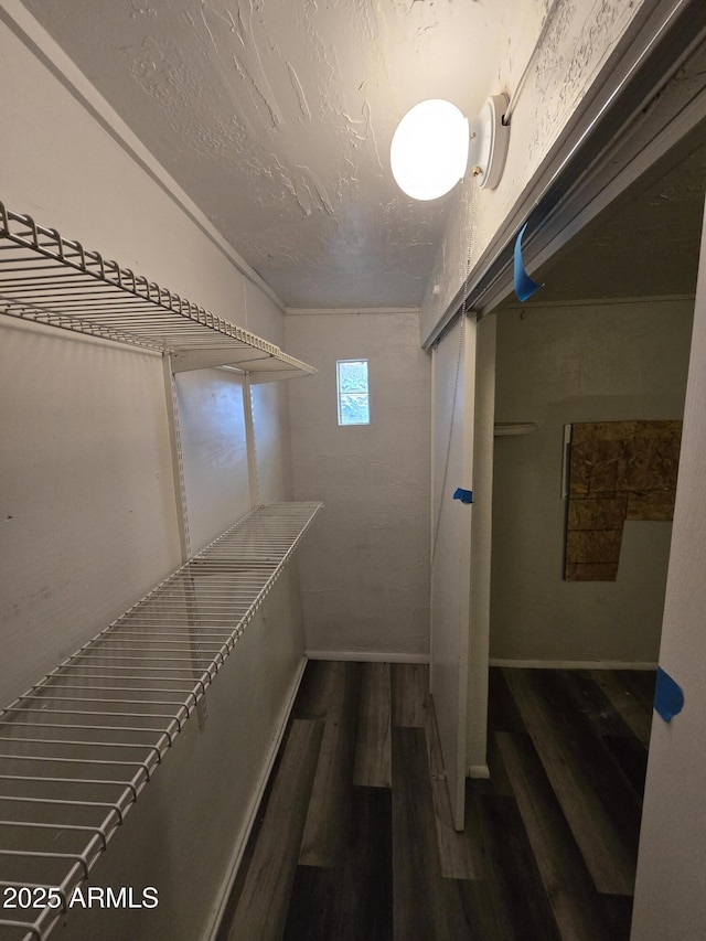 spacious closet with wood finished floors