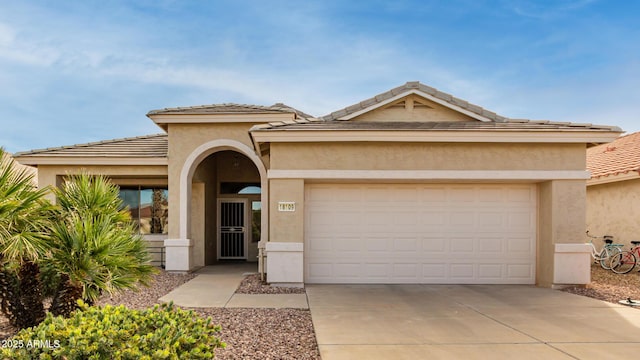 view of front of house with a garage