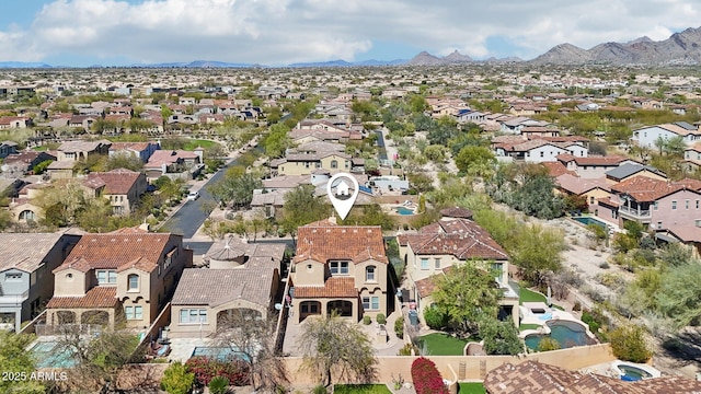 9305 E Canyon View Rd, Scottsdale, AZ 85255 - drone / aerial view featuring a residential view and a mountain view