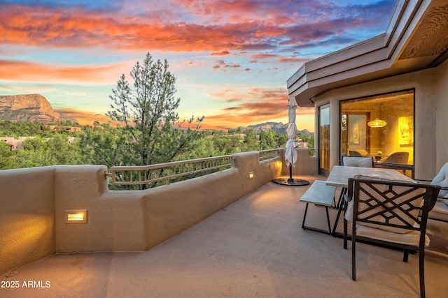 balcony with a mountain view