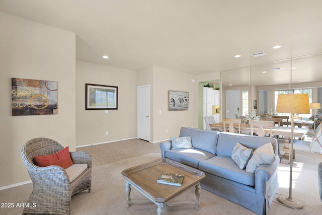 view of tiled living room