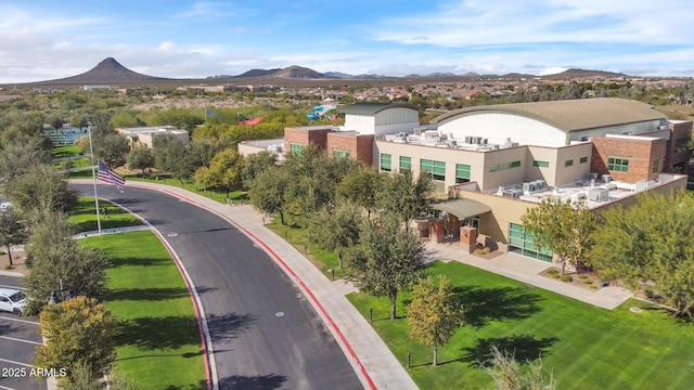 drone / aerial view with a mountain view