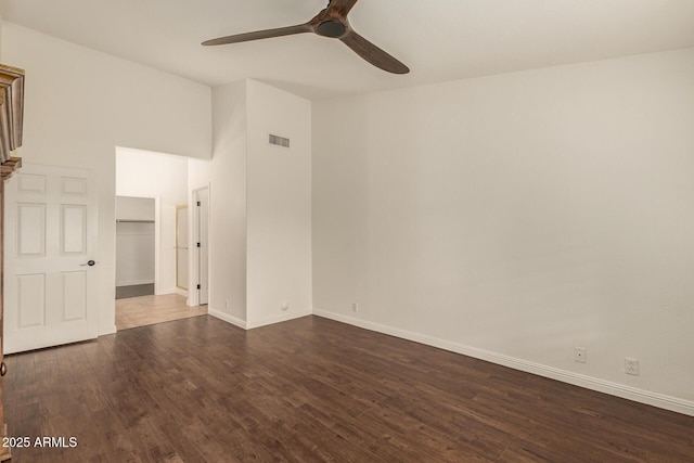 19812 N 90th Dr, Peoria, AZ 85382 - spare room with a ceiling fan, visible vents, and dark wood finished floors