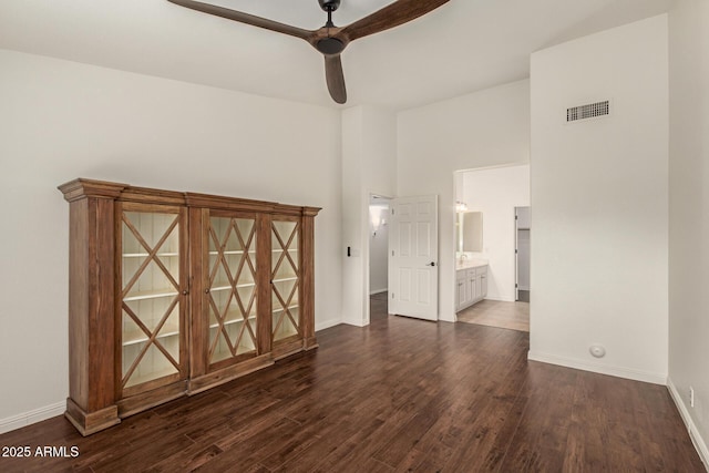 19812 N 90th Dr, Peoria, AZ 85382 - empty room featuring dark wood-style floors, a ceiling fan, visible vents, and baseboards
