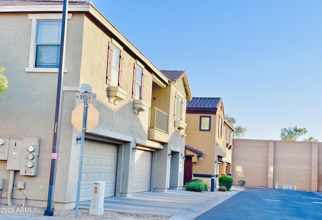 view of property with a garage