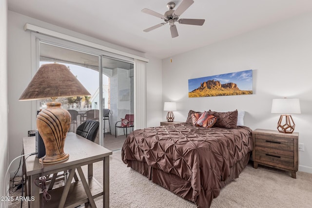 1100 N Priest Dr Unit 2145, Chandler, AZ 85226 - carpeted bedroom featuring access to exterior and ceiling fan