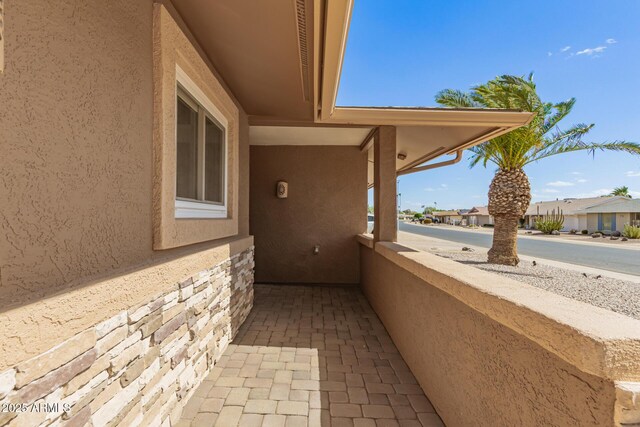 balcony with a residential view