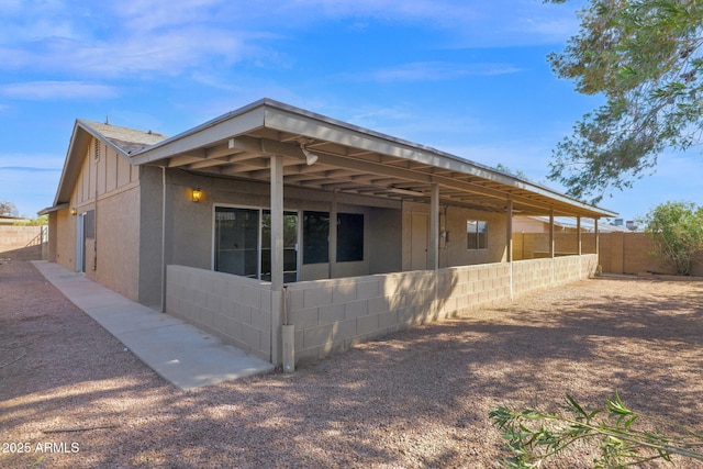 view of home's exterior featuring stucco siding