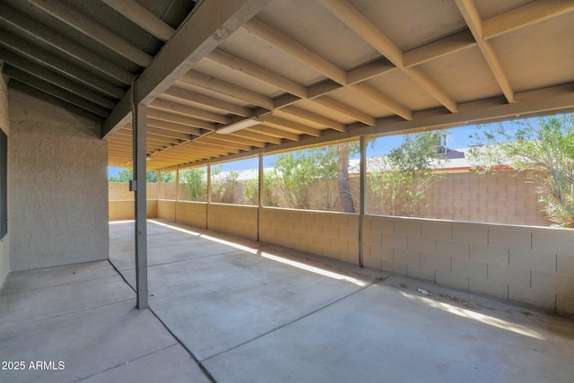 view of patio with a fenced backyard