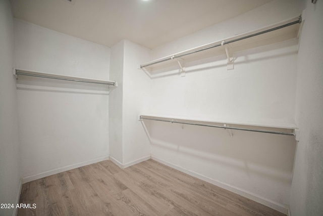 spacious closet with light wood-type flooring