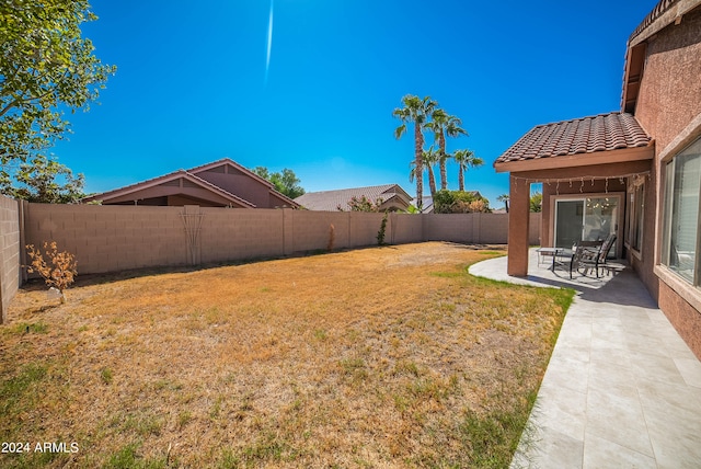 view of yard featuring a patio