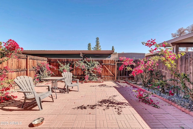 view of patio with a fenced backyard