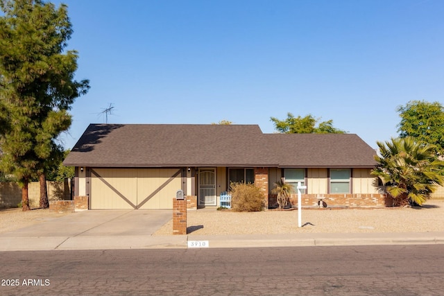 view of single story home