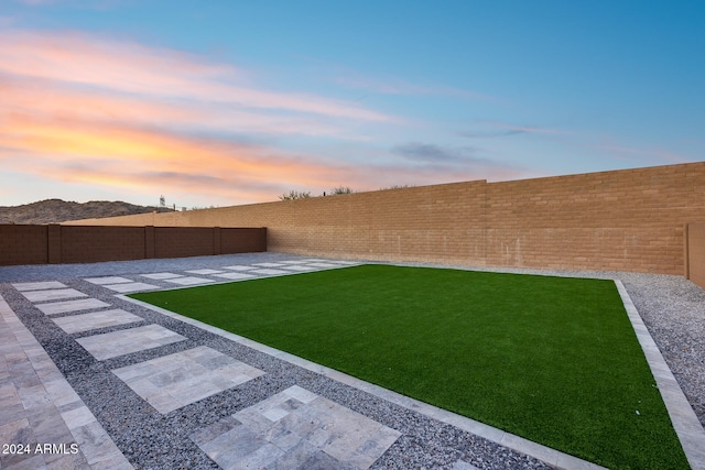 view of yard at dusk