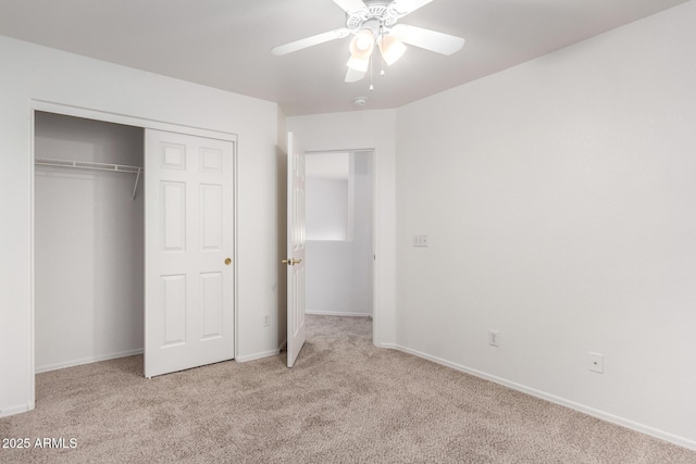 2652 E Riviera Dr, Chandler, AZ 85249 - unfurnished bedroom with carpet flooring, a closet, baseboards, and a ceiling fan