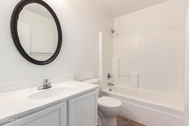 5439 W Sands Rd, Glendale, AZ 85301 - bathroom featuring toilet, vanity, tile patterned flooring, and bathing tub / shower combination