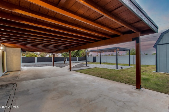 view of patio with a fenced backyard