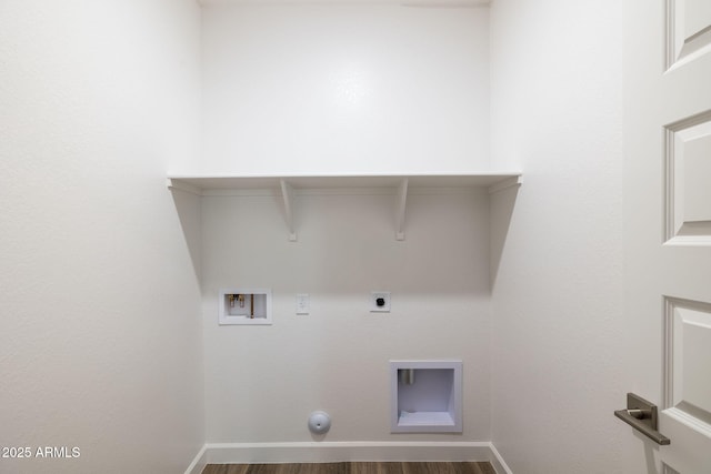 17746 W Turquoise Ave, Waddell, AZ 85355 - washroom featuring gas dryer hookup, washer hookup, hookup for an electric dryer, and wood finished floors