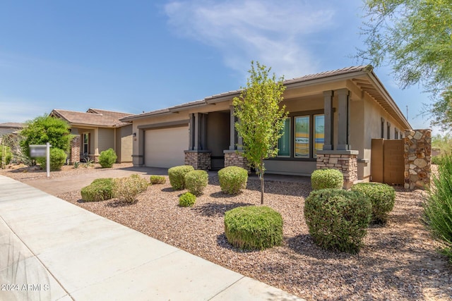 view of front of house with a garage