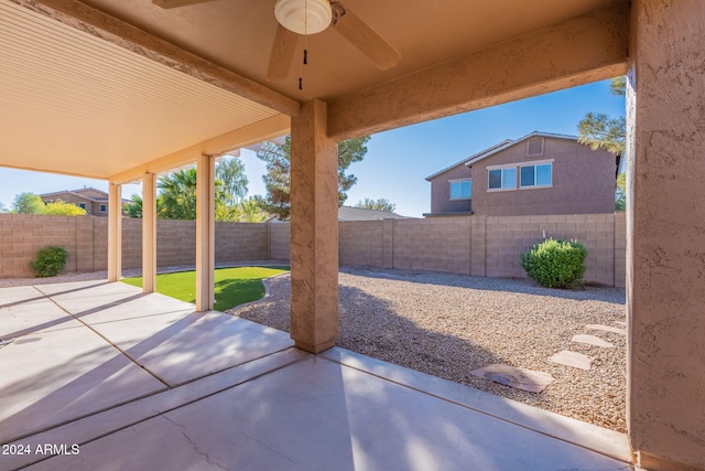 view of patio / terrace with ceiling fan