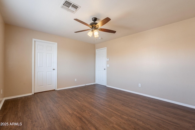 16021 N 30th St Unit 122, Phoenix, AZ 85032 - unfurnished room featuring a ceiling fan, baseboards, and dark wood-style flooring