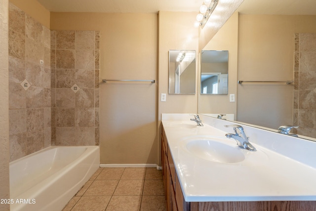 16021 N 30th St Unit 122, Phoenix, AZ 85032 - full bath with baseboards, tile patterned flooring, double vanity, and shower / washtub combination